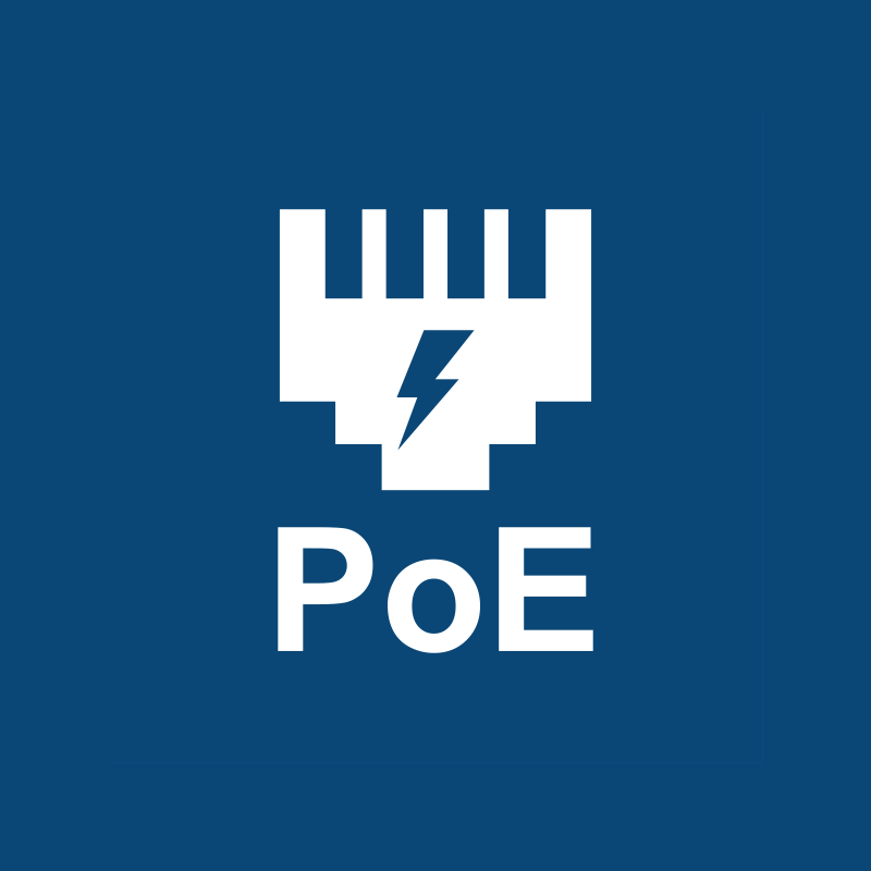 PoE, PoE+ IEEE802.3bt (admite un máximo de 35 dB)